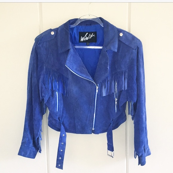 blue fringe jacket